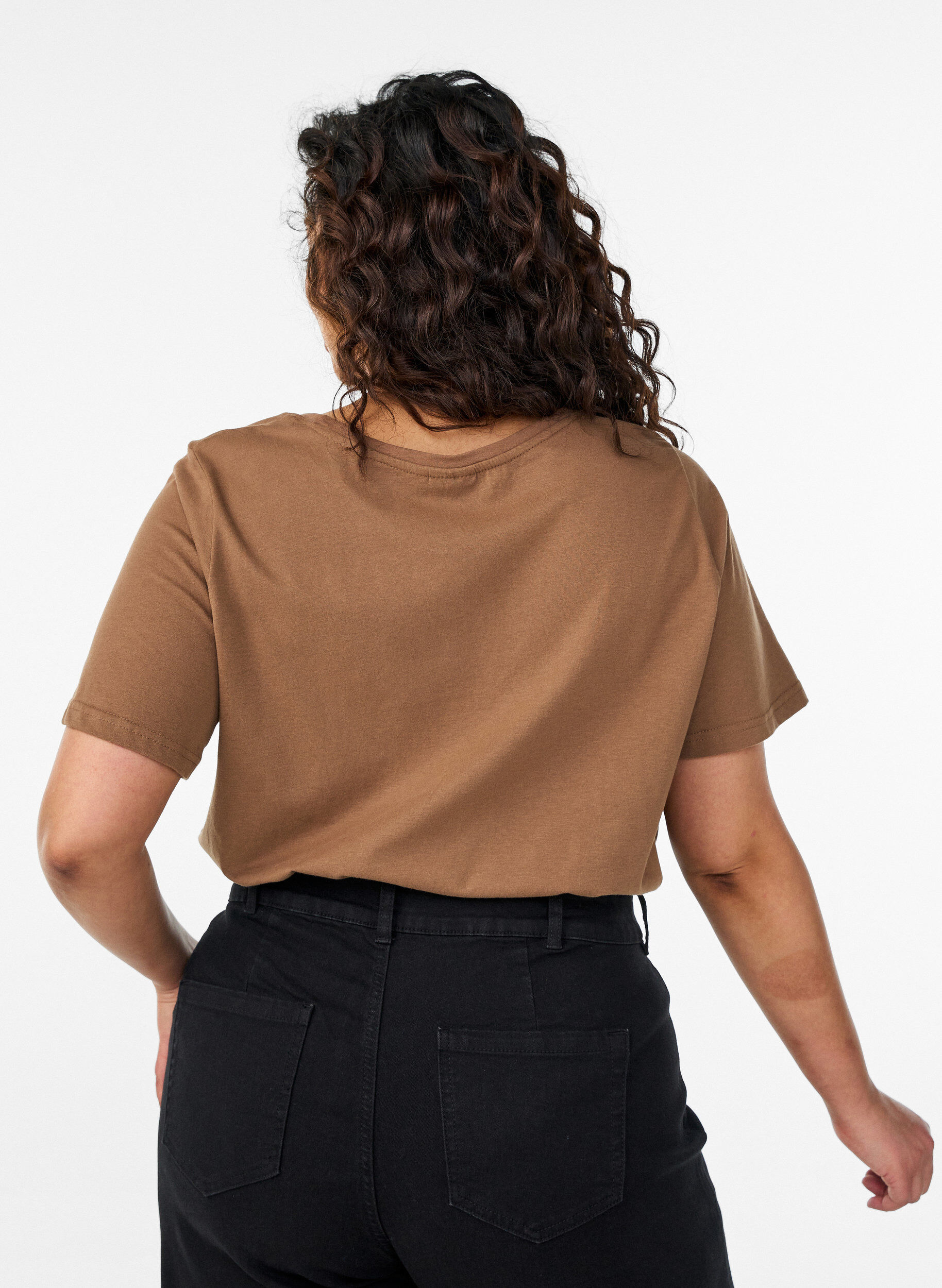 ZizziT-shirt med tryck, Brun, Model image number 2