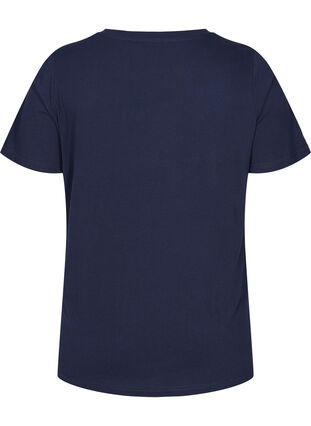 T-shirt i ekologisk bomull med tryck, Navy Blazer, Packshot image number 1