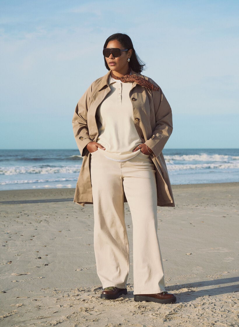 V&aring;rjacka med krage i mockaimitation och dold kn&auml;ppning, Beige, Image image number 0