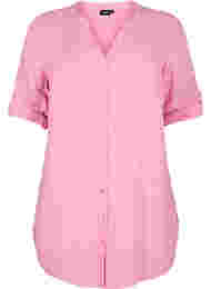 Lång skjorta med 3/4-ärmar och v-ringning, Rosebloom