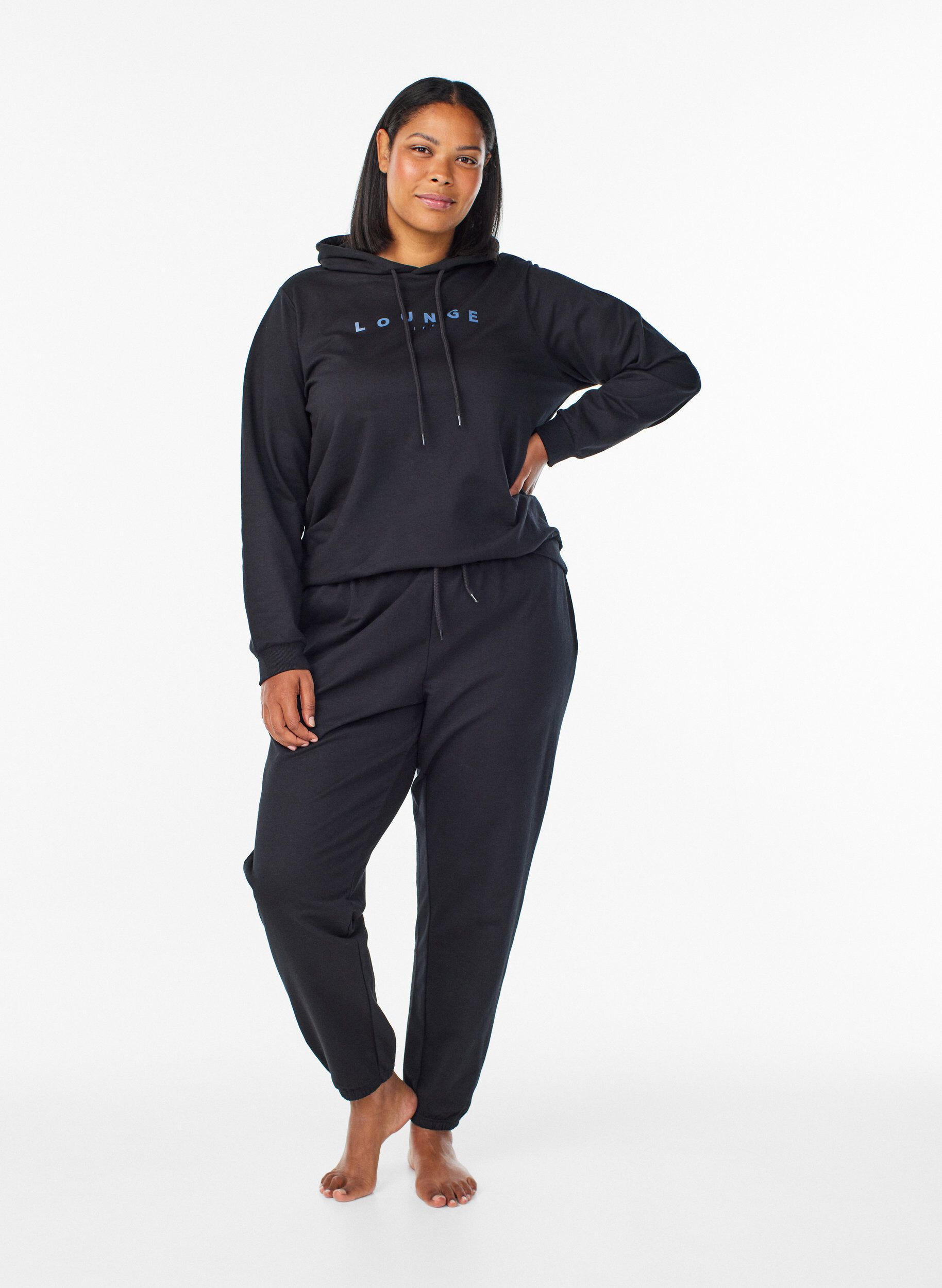 ZizziMjukisbyxor med fickor, Svart, Model image number 0
