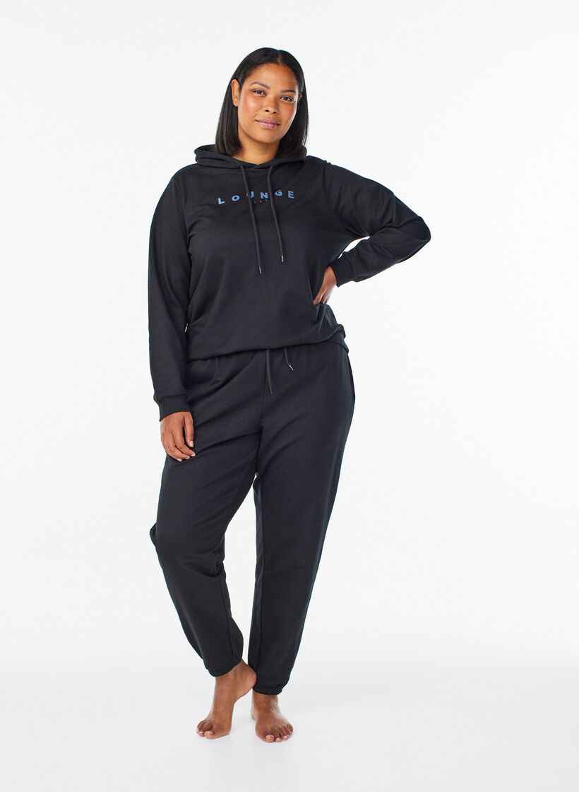 Mjukisbyxor med fickor, Svart, Model image number 0