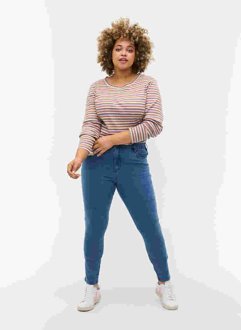 Super slim Amy jeans med hög midja, Light blue, Model image number 0