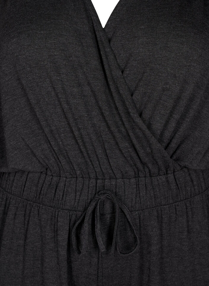 Byxdress som går omlott med knytning, Dark Grey Melange, Packshot image number 2