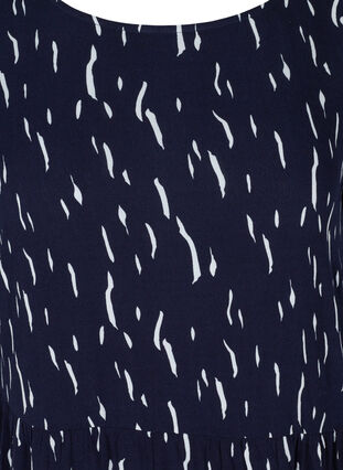 Viskosklänning med mönster och 3/4 ärmar, Night Sky Rain, Packshot image number 2