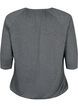 Stripad blus med 3/4 ärmar, Dark Grey Melange, Packshot image number 1