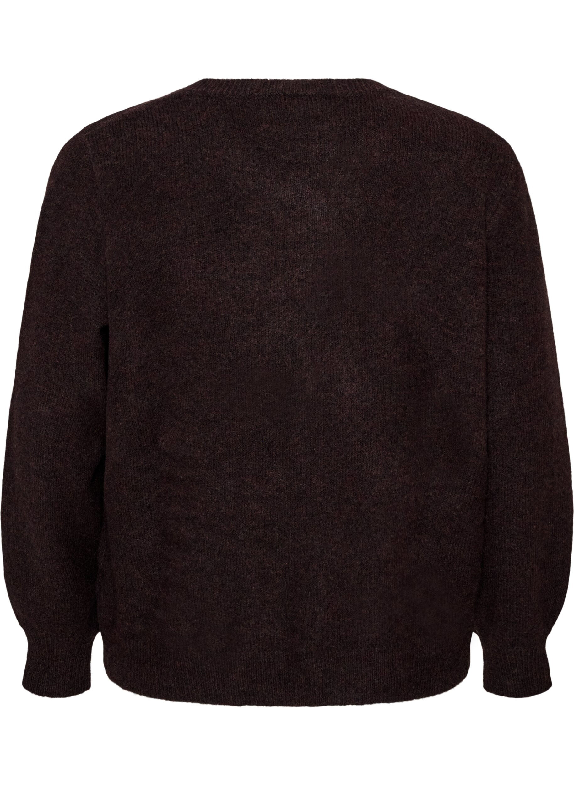 ZizziCardigan med hj&auml;rtformade knappar, Brun, Packshot image number 1