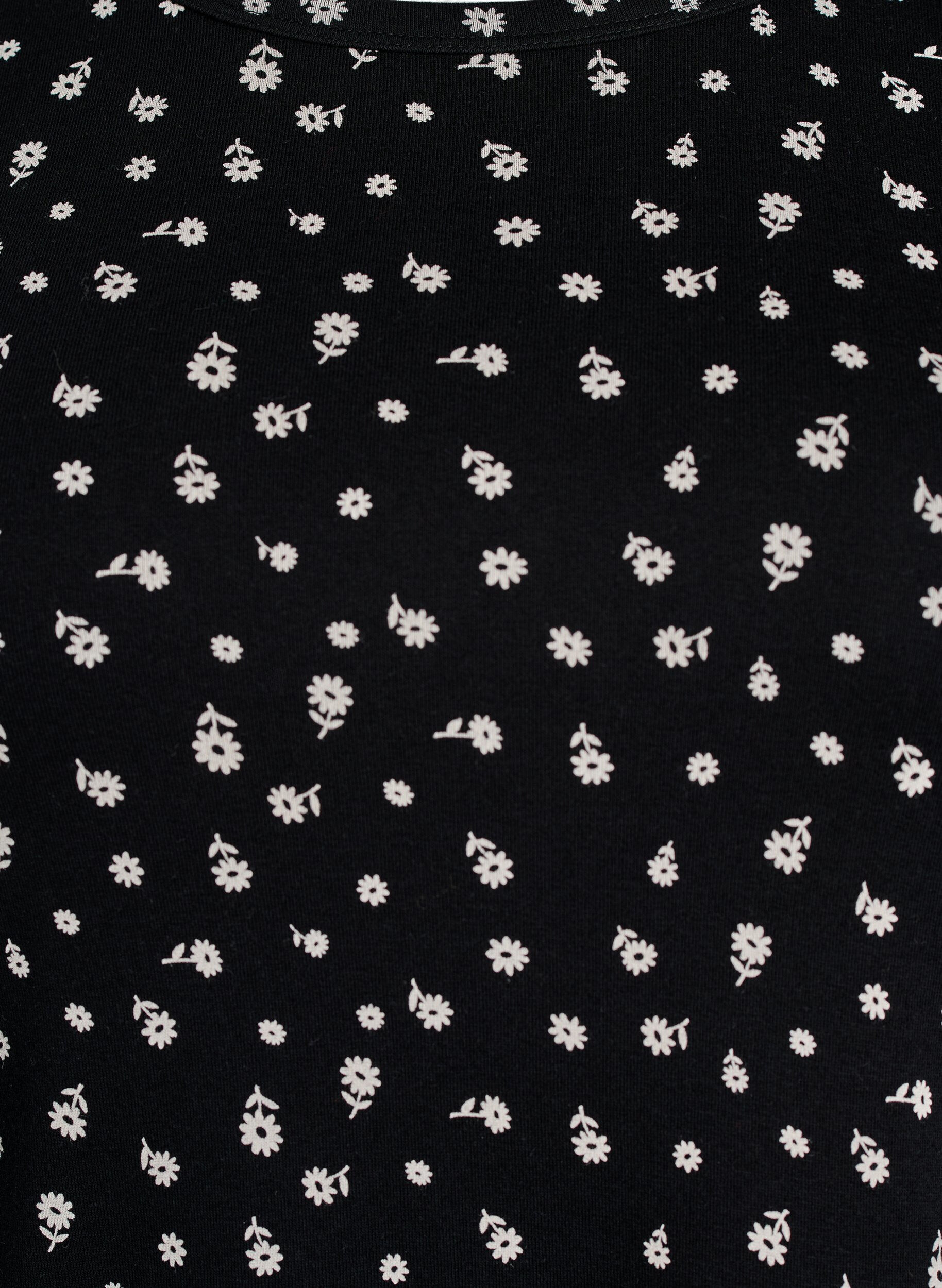 Zizzi T-shirt i bomull med helt&auml;ckande tryck, Svart, Packshot image number 2