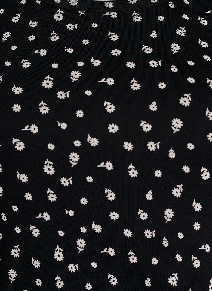 T-shirt i bomull med helt&auml;ckande tryck, Svart, Packshot image number 2