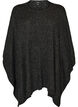 Stickad poncho med rund hals, Gr&aring;, Packshot image number 0