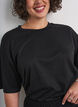 T-shirt med strassstenar och rund hals, Svart, Model image number 3