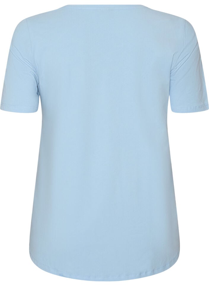 Enf&auml;rgad t-shirt i bomull, Bl&aring;, Packshot image number 1