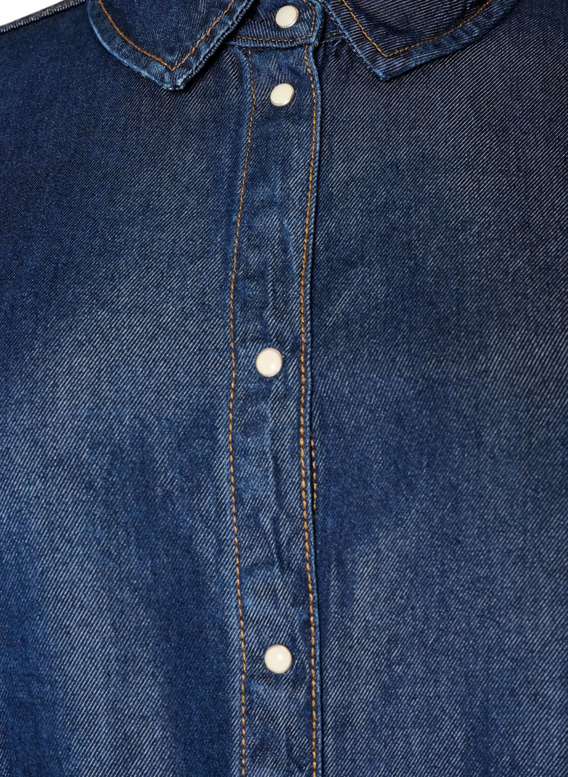 ZizziJeansskjorta i lyocell med tryckknappar, Bl&aring;, Packshot image number 2