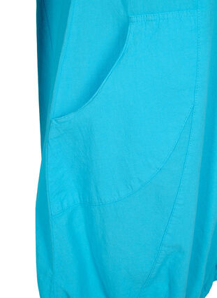 Kortärmad klänning i bomull, Blue Atoll, Packshot image number 3