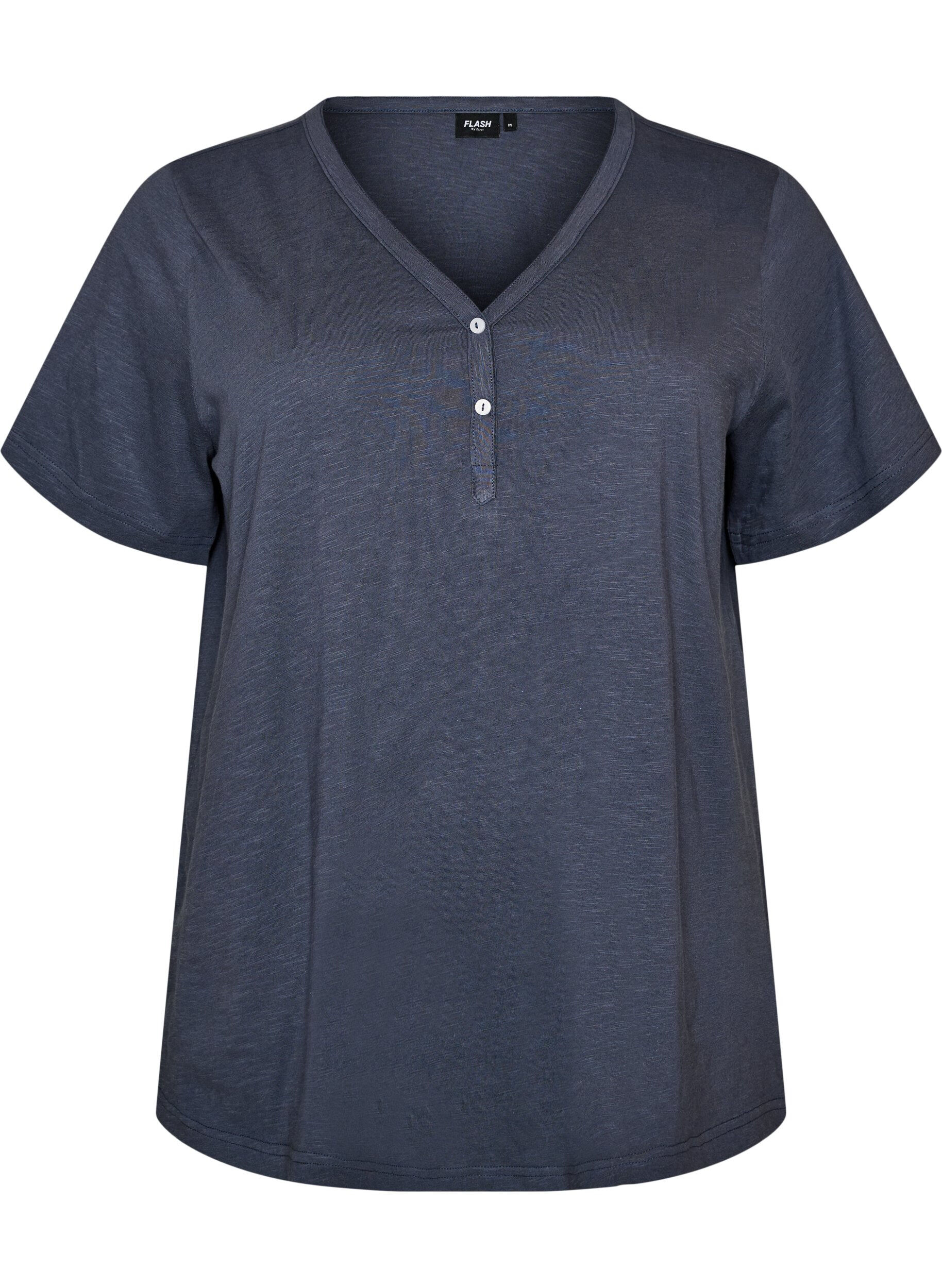 FLASH - T-shirt med knappdetalj