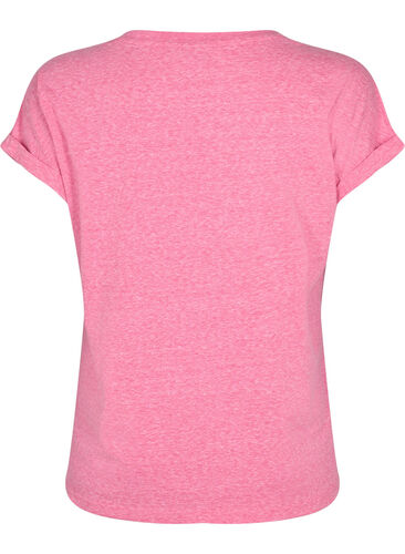 Melerad t-shirt med korta ärmar, Beetroot Purple Mél, Packshot image number 1