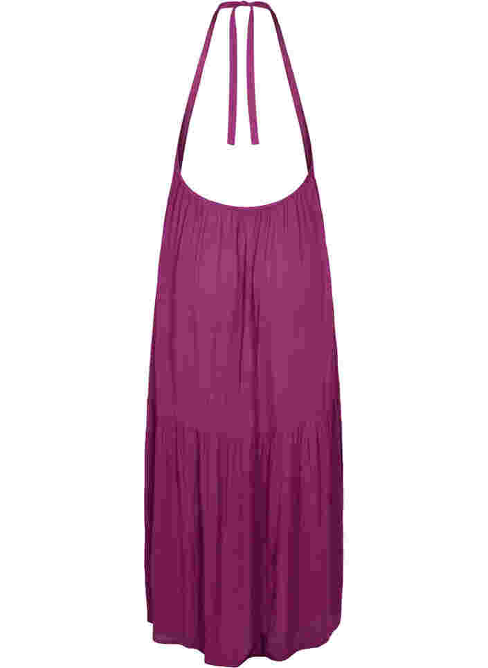 Lång strandklänning i viskos, Dark Purple, Packshot image number 1