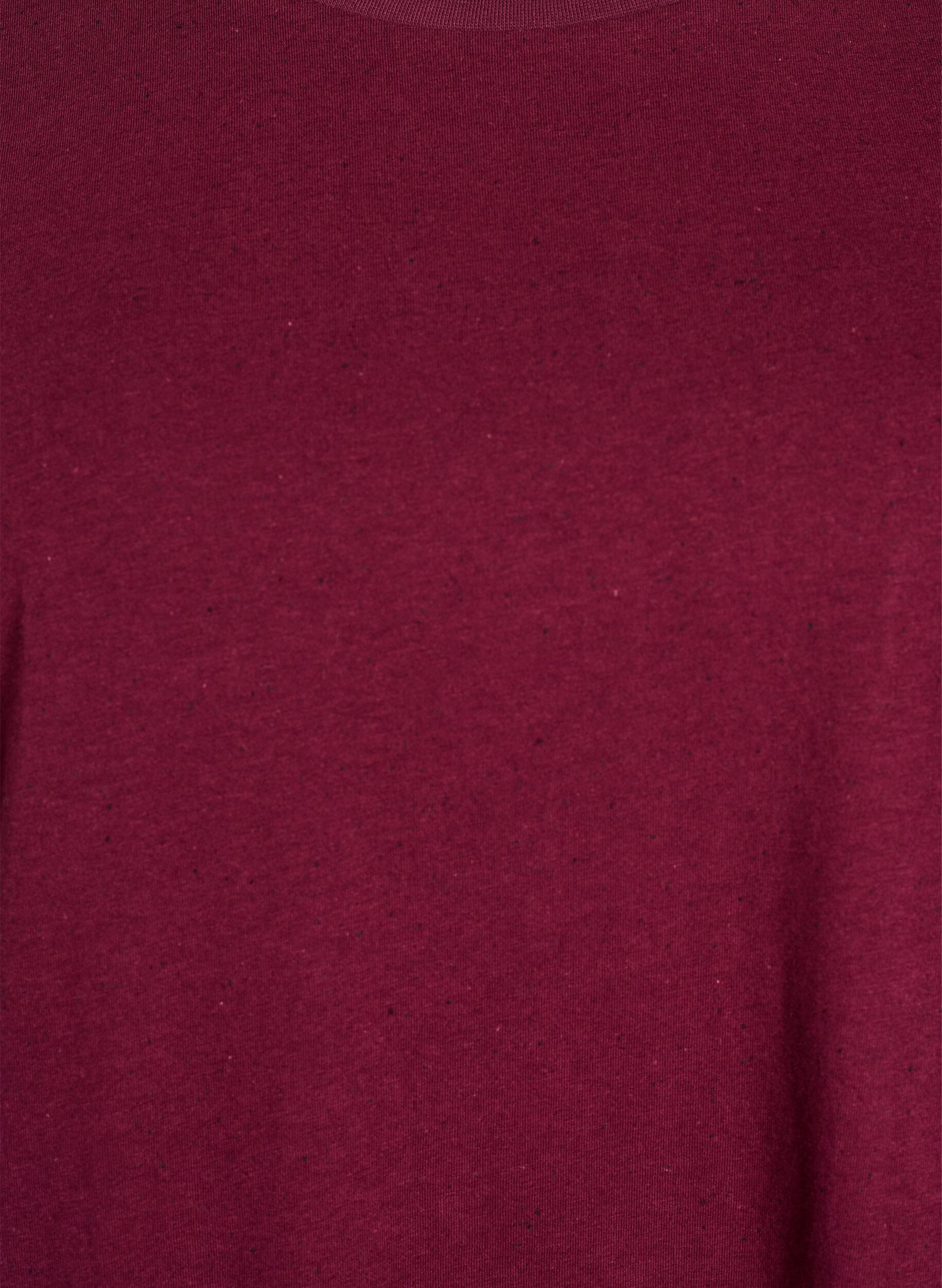 Zizzi T-shirt i bomull med rund halsringning, M&ouml;rk Bordeaux, Packshot image number 2