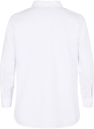 Skjorta i bomullsmix, Bright White, Packshot image number 1