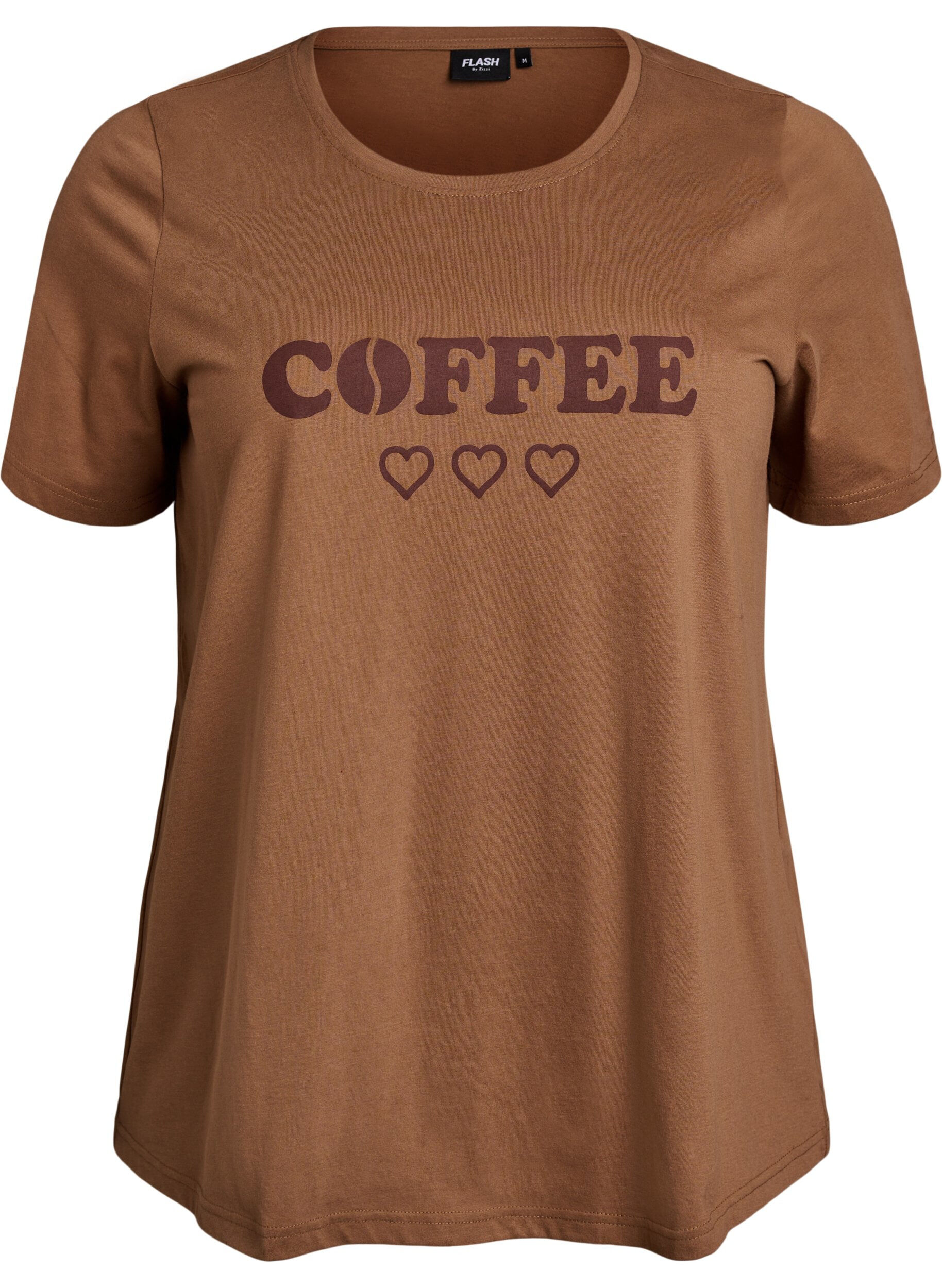 ZizziT-shirt med tryck, Brun, Packshot image number 0