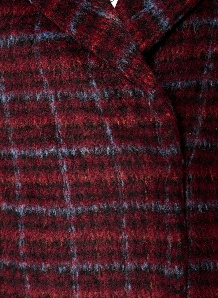 Rutig jacka med fickor, R&ouml;d, Packshot image number 2
