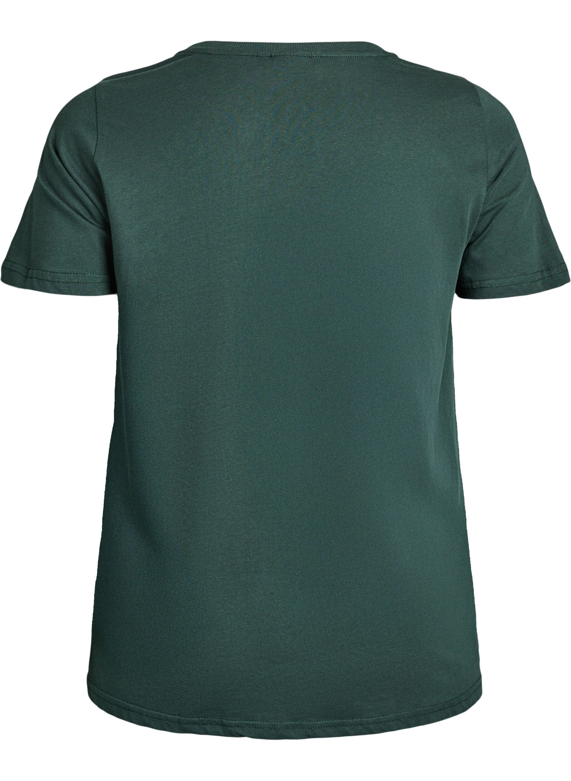 ZizziJul-t-shirt i ekologisk bomull, Gr&ouml;n, Packshot image number 1