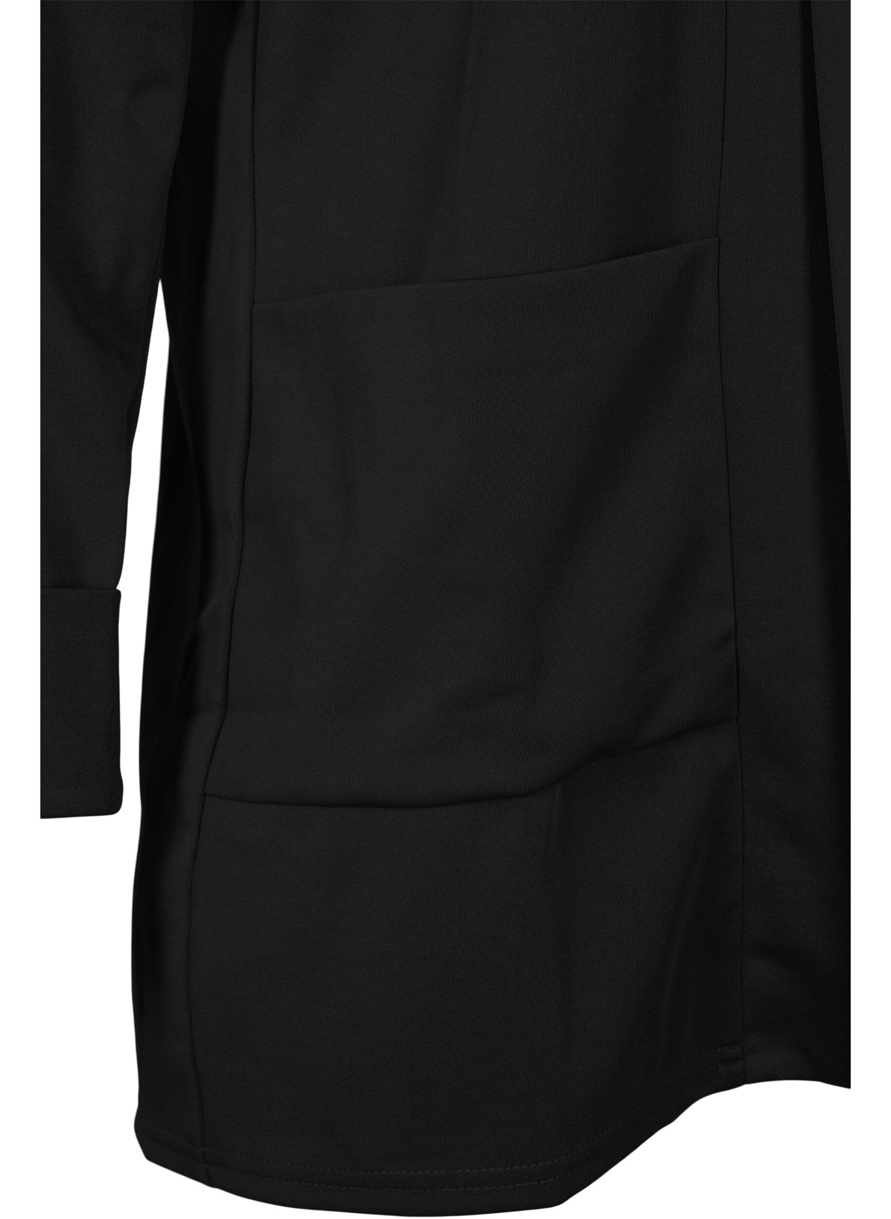 Zizzi &Ouml;ppen blazer med 3/4-&auml;rmar, Black, Packshot image number 2