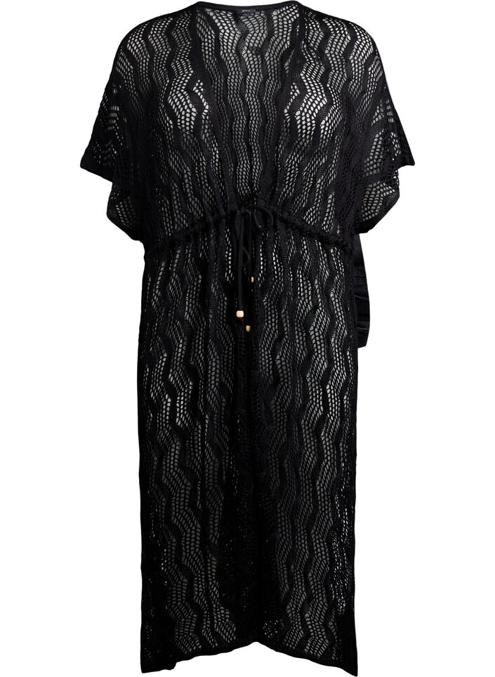 Strandkimono med knytskärp, Svart, Packshot image number 0