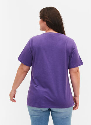 2-pack t-shirt i bomull, Deep Lavender/Black, Model image number 1