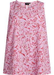 &Auml;rmelloses Top mit Struktur, Rosa