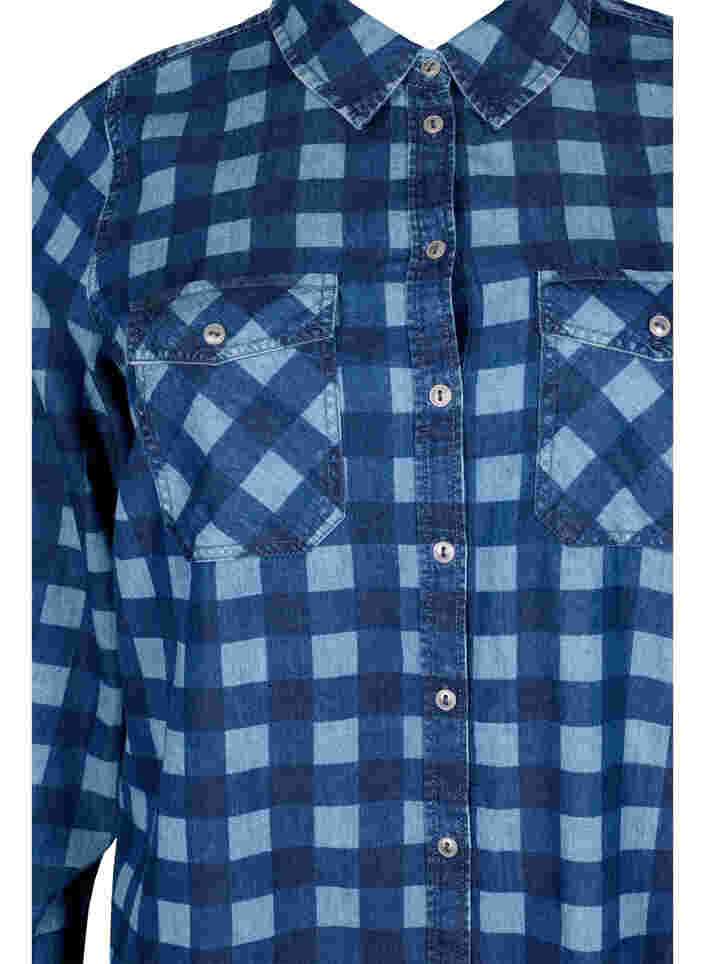 Rutig bomullsskjorta, Blue Check, Packshot image number 2
