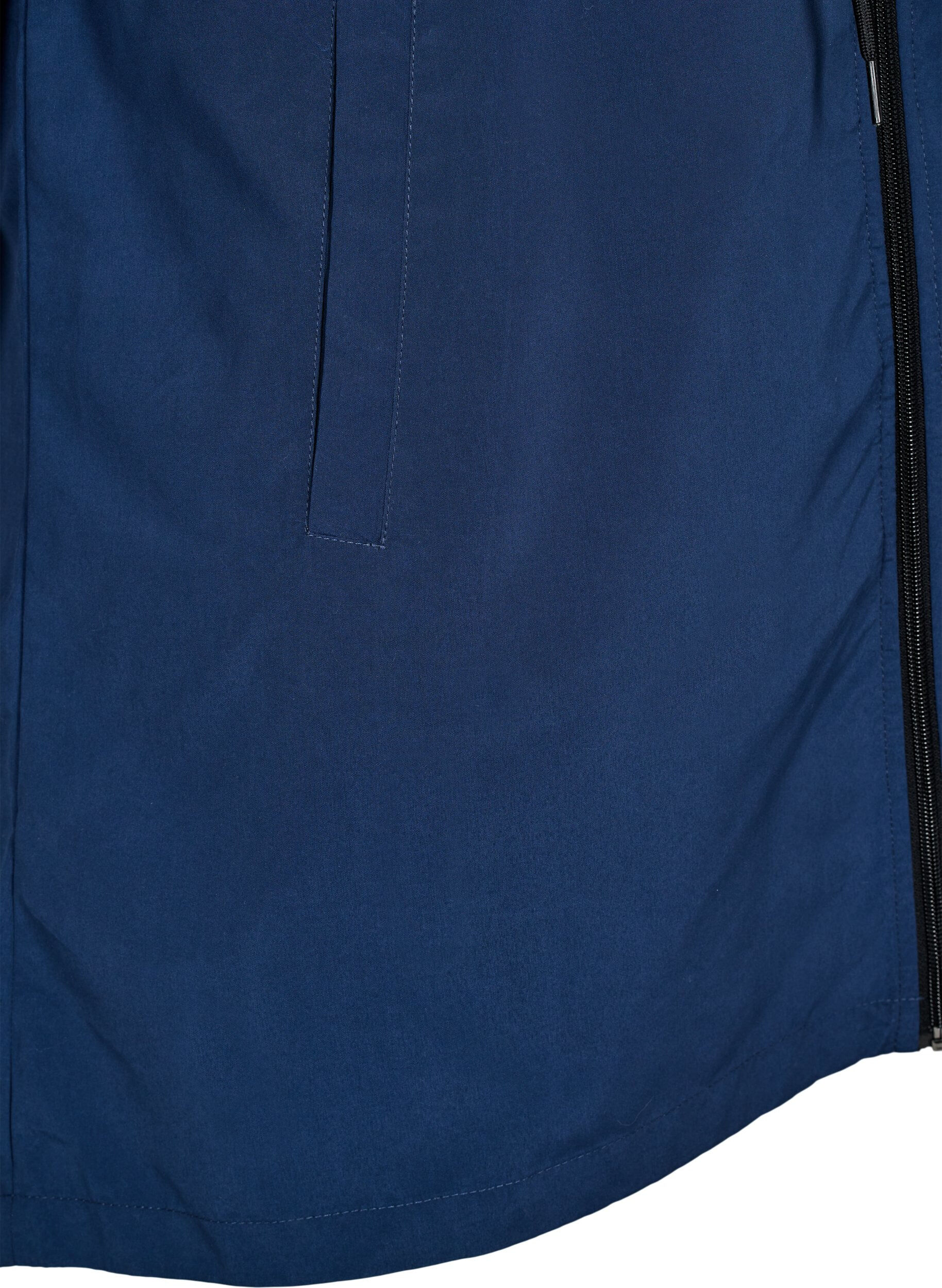 Zizzi FLASH - Vattenavvisande parkas med huva, Bl&aring;, Packshot image number 3