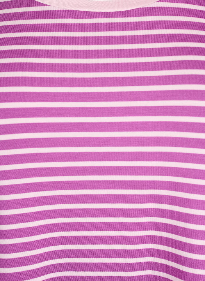 T-shirt i TENCEL&trade; Lyocell med r&auml;nder, Lila, Packshot image number 2