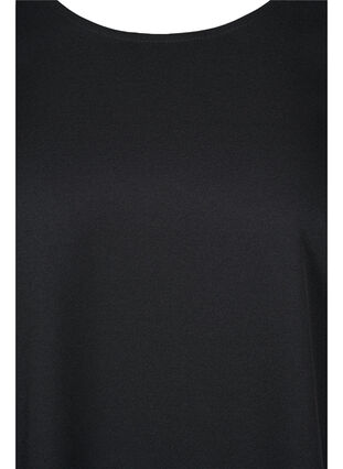 Kortärmad klänning med transparenta detaljer, Black, Packshot image number 2