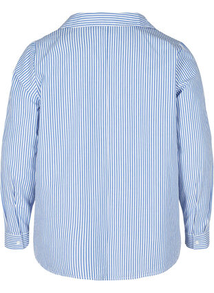 Randig skjorta i ekologisk bomull, Dazzling Blue Stripe, Packshot image number 1