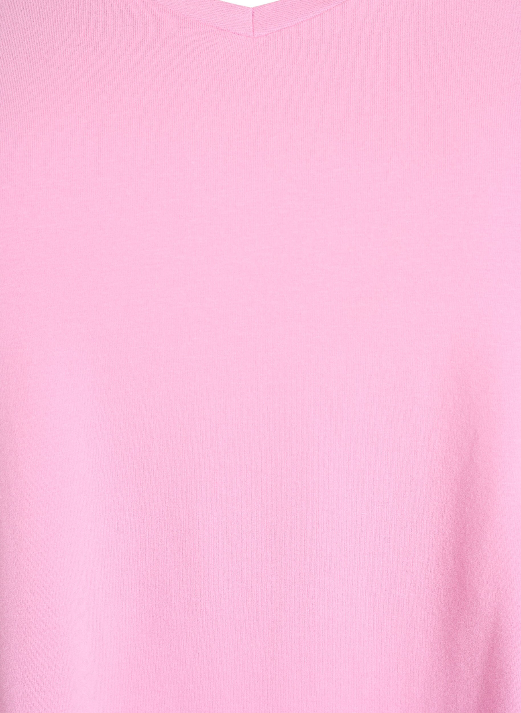 ZizziEnf&auml;rgad bas-t-shirt i bomull, Rosa, Packshot image number 2