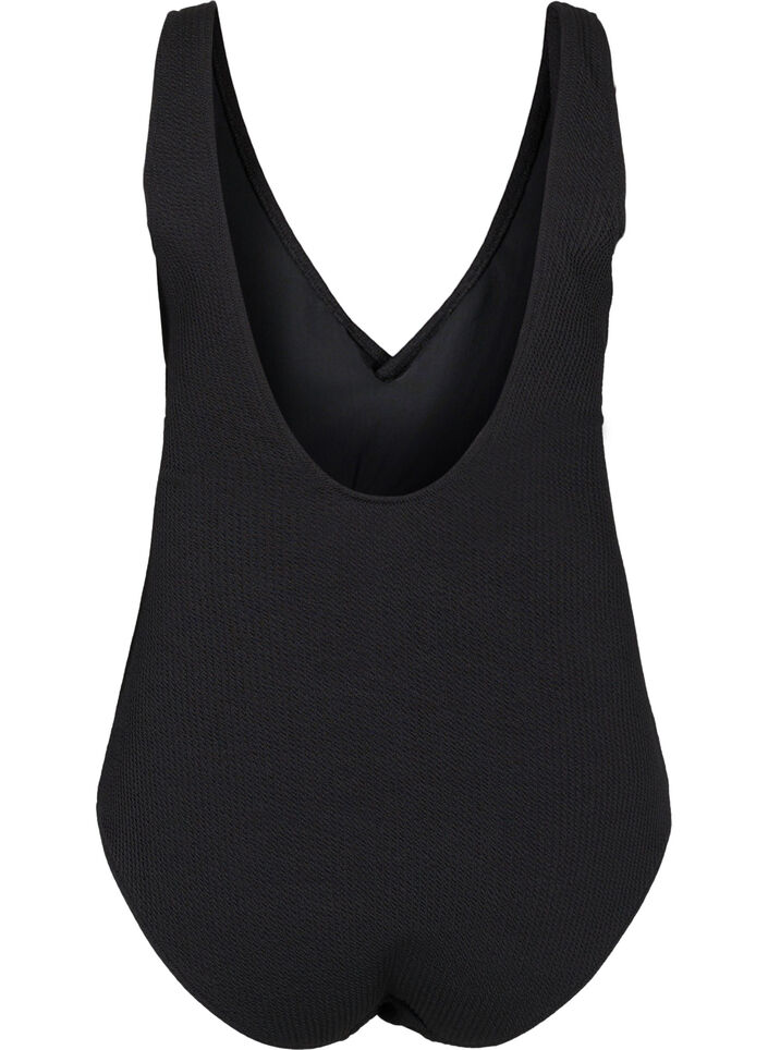 Baddräkt med omlott, Black, Packshot image number 1