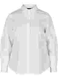 Ekologisk bomullsskjorta med krage och knappar, White