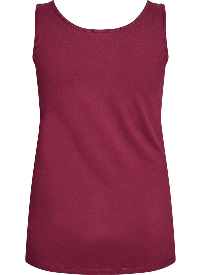 Solid f&auml;rg bas topp i bomull, M&ouml;rk Bordeaux, Packshot image number 1