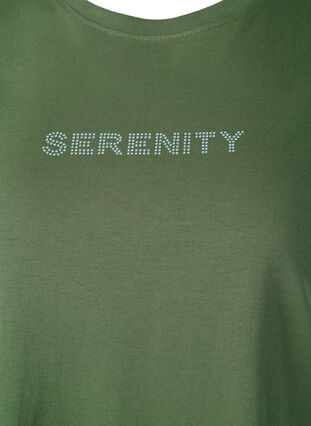 T-shirt i ekologisk bomull med text, Thyme SERENITY, Packshot image number 2
