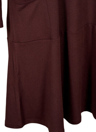 Jerseyklänning med hög hals och fickor, Fudge, Packshot image number 3