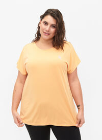 Kortärmad t-shirt för träning, Apricot Nectar, Model