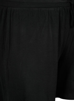 Löst sittande ribbade shorts i viskos, Black, Packshot image number 2