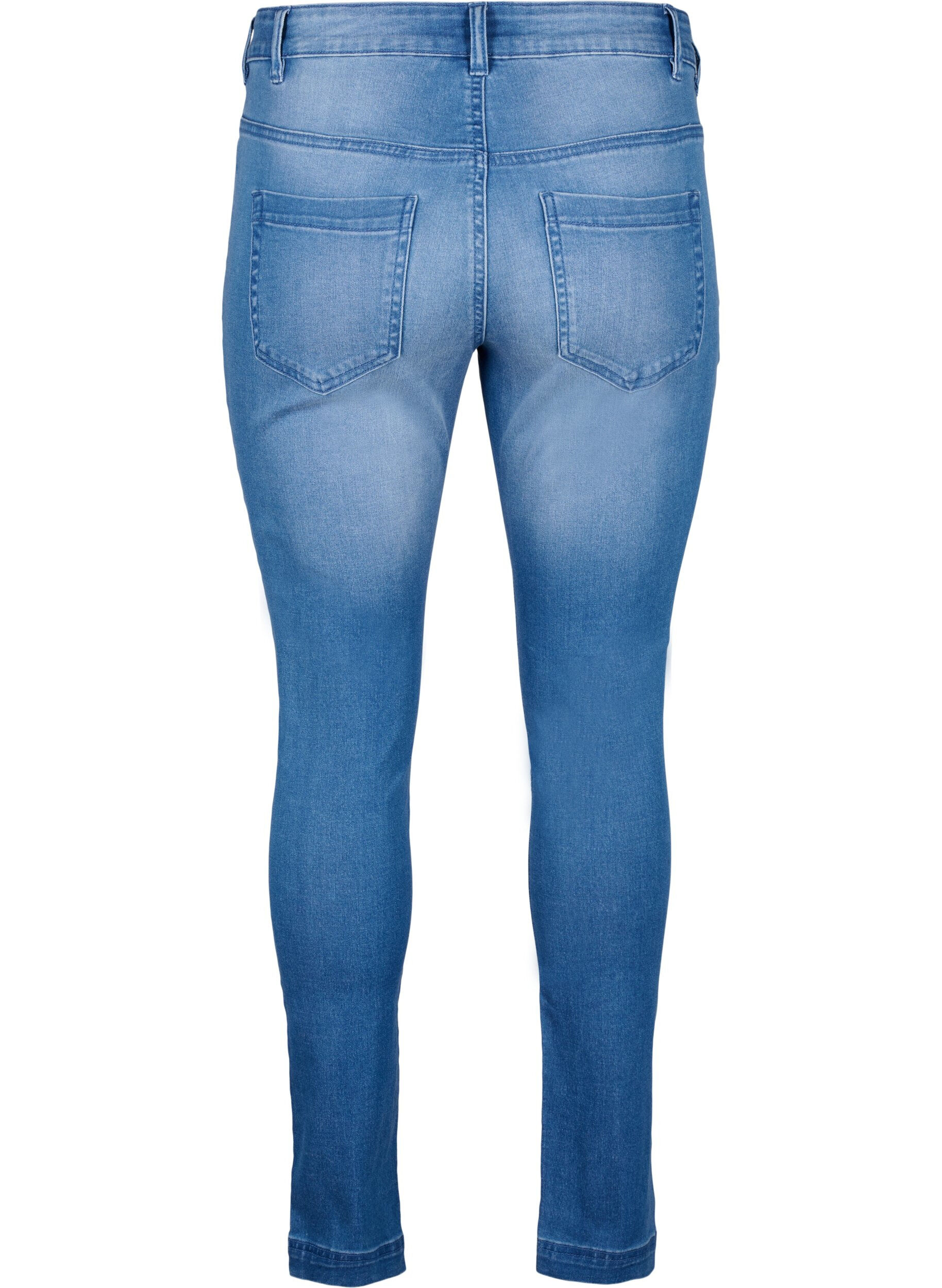 Zizzi Viona jeans med normal midja, Bl&aring;, Packshot image number 1