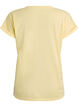 Kort&auml;rmad t-shirt i bomullsmix, Gul, Packshot image number 1