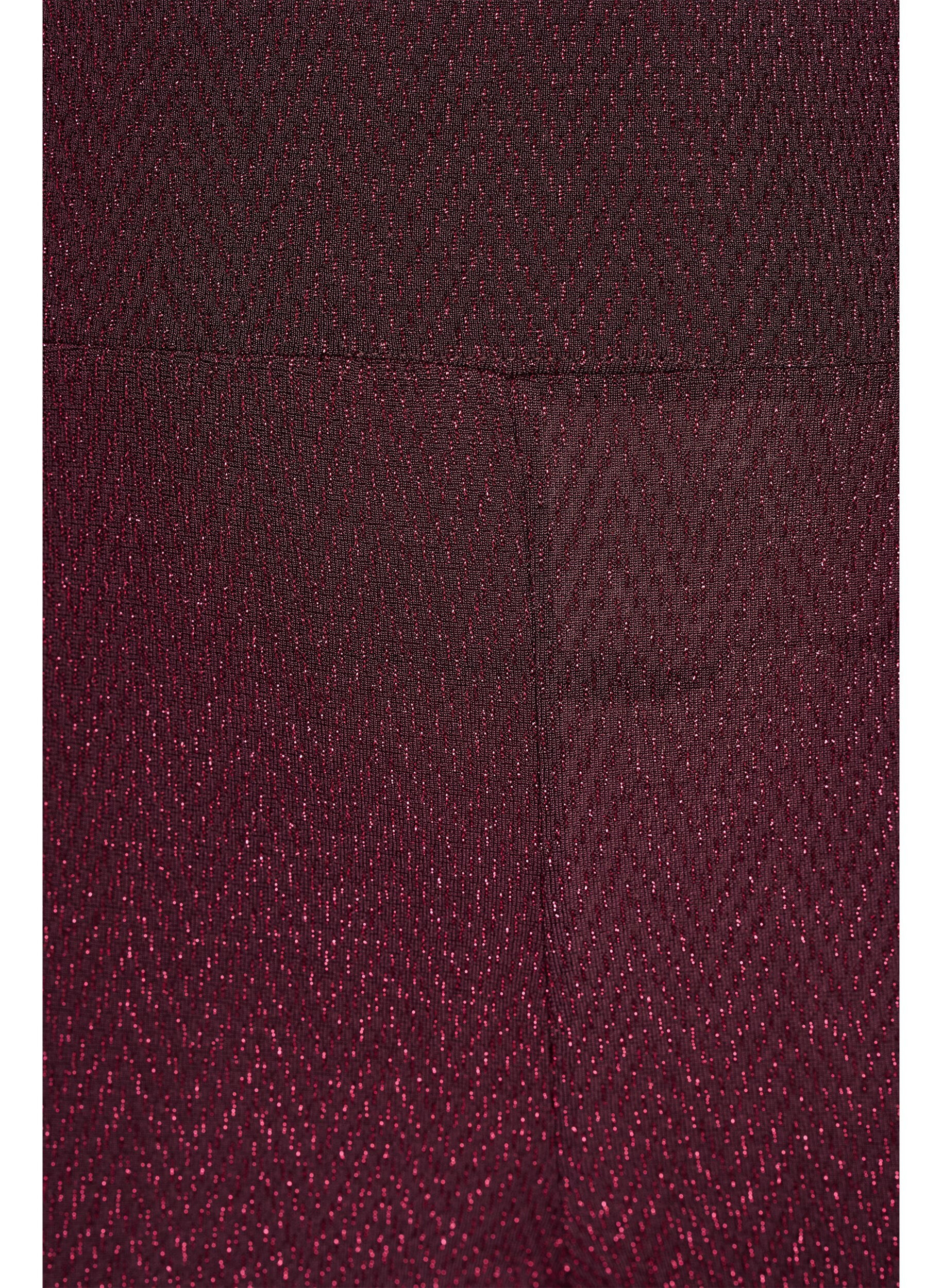 Zizzi Leggings med glitterm&ouml;nster, M&ouml;rk Bordeaux, Packshot image number 2