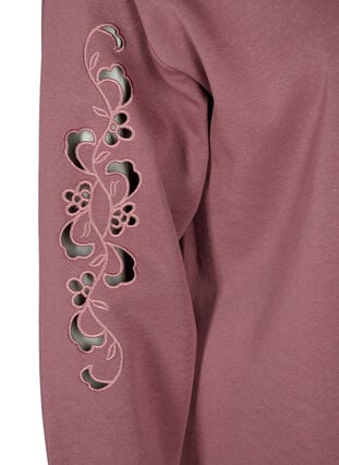 Sweatshirtklänning med broderade detaljer, Rose Brown, Packshot image number 3