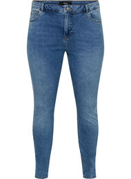 Super slim Amy jeans i bomullsblandning, Blue denim