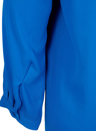 Enfärgad skjorta med V-ringning, Princess Blue, Packshot image number 3