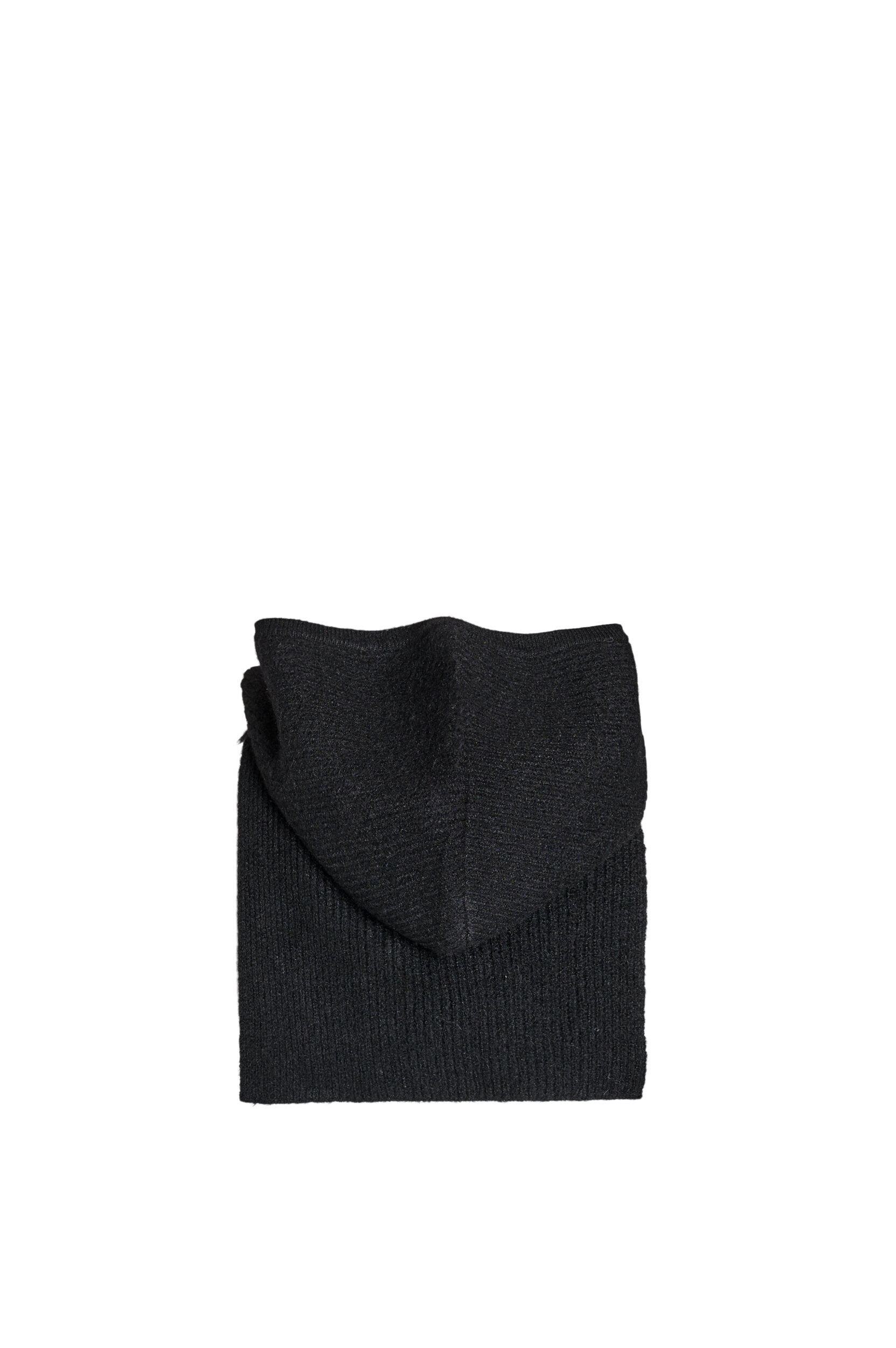 Zizzi Ribbstickad balaclava med dragkedja, Svart, Packshot image number 4